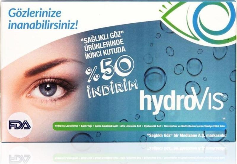 Medizane Sağlıklı Göz HydroVIS Gıda Takviyesi - 2.si %50 İndirimli 2x30 Kapsül