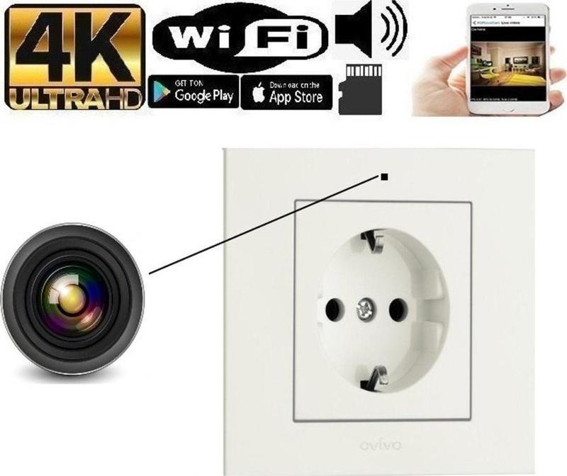 4k Wifi Duvar Prizi Video Kamera 7/24 Canlı Izleme Kayıt