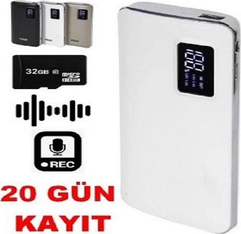 Powerbank Ses Kayıt Cihazı 20 Gün Kesintisiz Kayıt