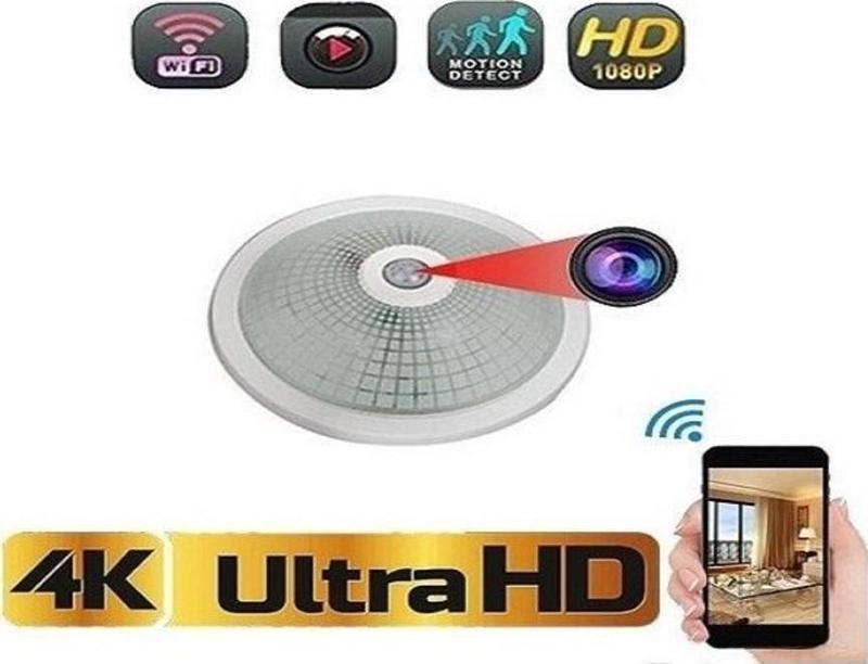 Wifi Sensörlü Tavan Armatürü Video Kamera 7/24 Canlı Izleme Kayıt