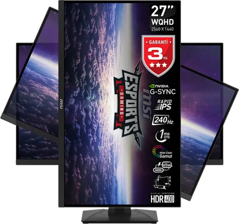 G274QPX 27 2560x1440 240Hz 1ms HDMI DP Type-C HDR 400 IPS Gaming Monitör