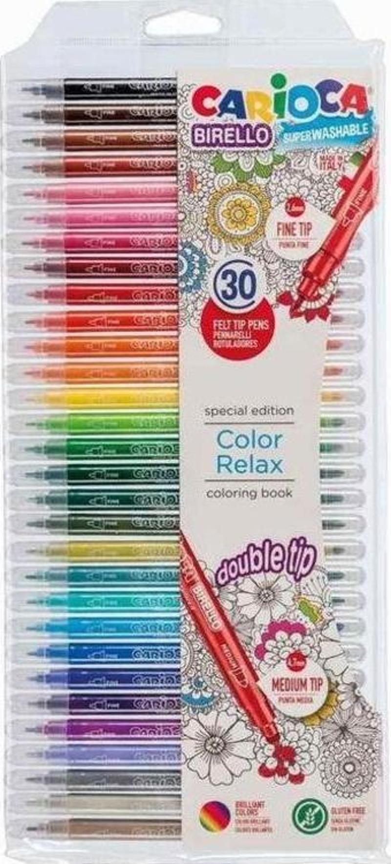Birello Jumbo+Standart Çift Uçlu Yıkanabilir Keçeli Boya 30 Renk