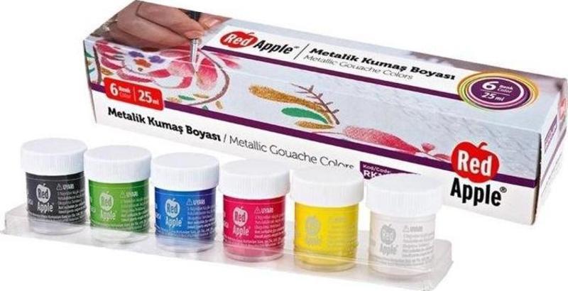 Metalik Kumaş Boyası 6 Renk x 25 ml. Sıralı Set