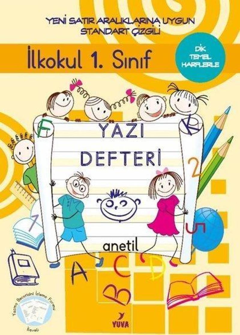 İlkokul 1. Sınıf Yazı Defteri Standart Çizgili Küçük - Dik Temel Harflerle