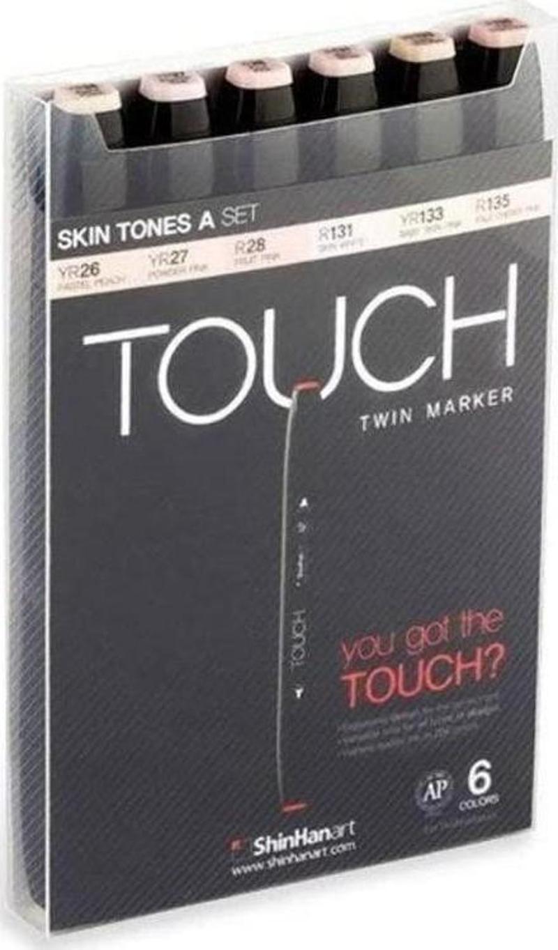 Touch Twin Marker 6 Renk Set TEN RENKLERİ A