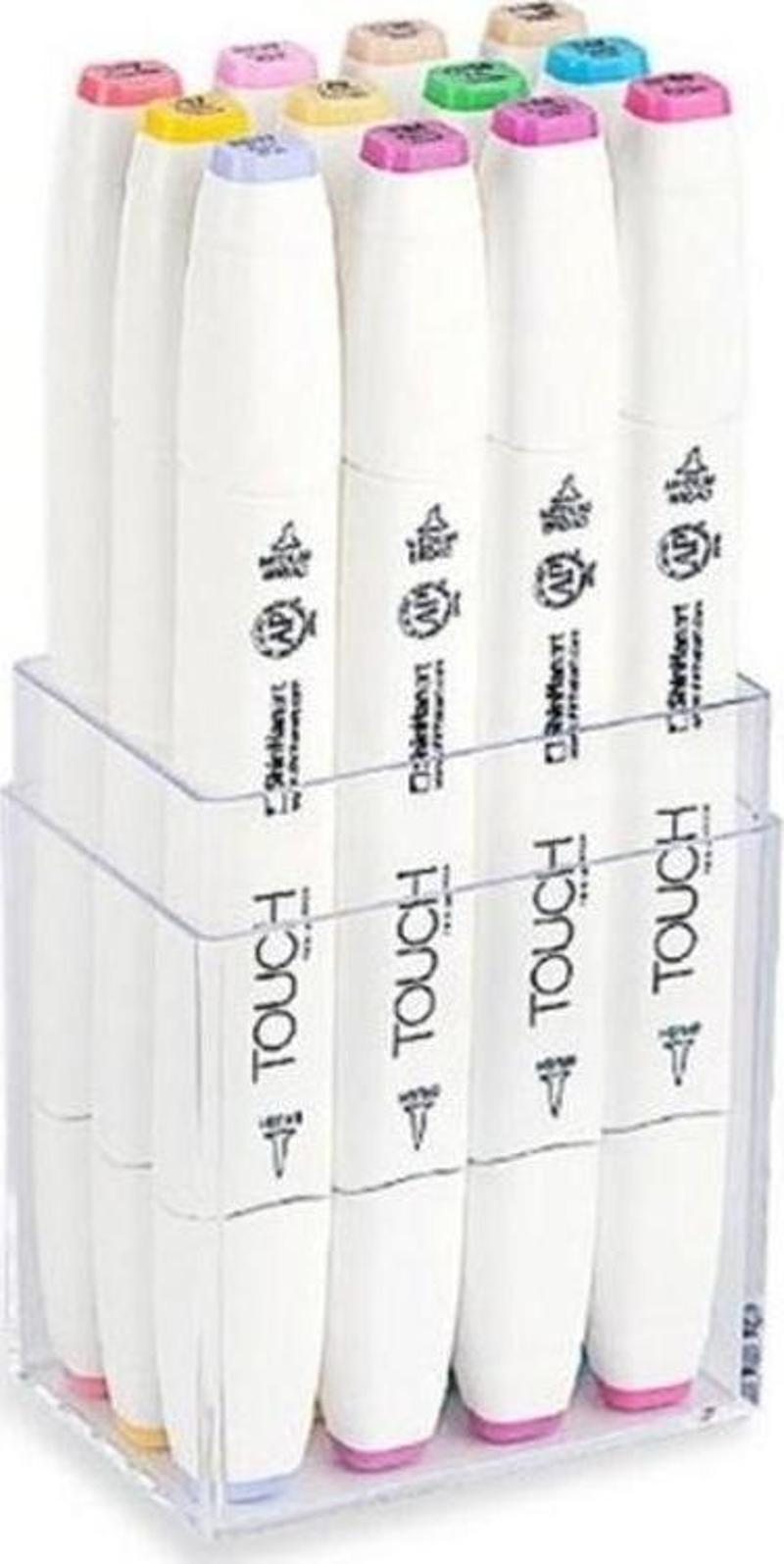 Touch Twin Brush Marker 12 Renk Set PASTEL RENKLERİ