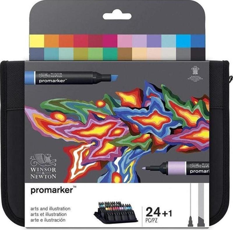 Promarker 24+1 Sanat ve İllüstrasyon Çantalı Set (24 Renk + Karıştırıcı)