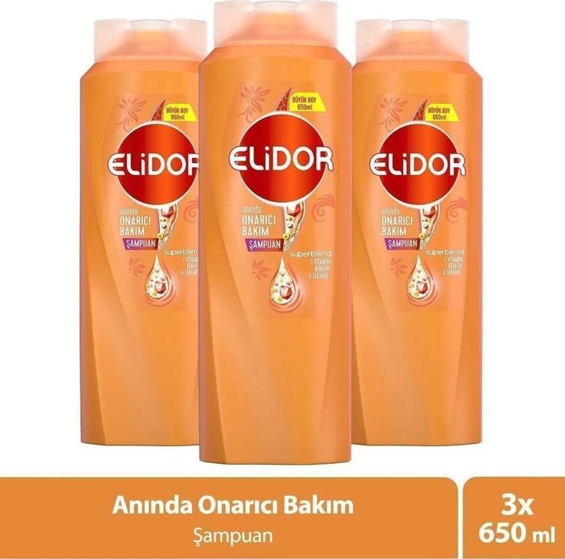 Superblend Saç Bakım Şampuanı Anında Onarıcı Bakım C Vitamini Keratin Seramid 650 ml X3