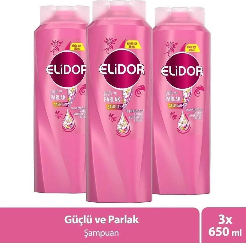 Superblend Saç Bakım Şampuanı Güçlü Ve Parlak E Vitamini Makademya Yağı Kolajen 650 ml X3