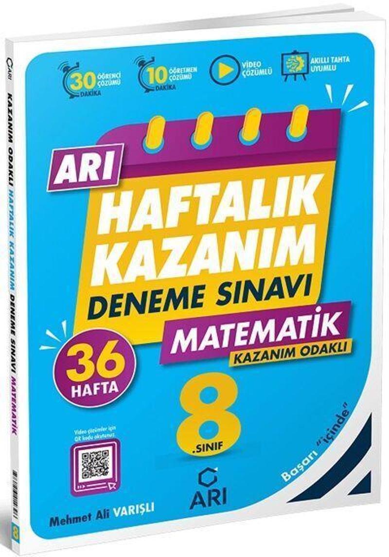 8. Sınıf Matematik Haftalık Kazanım Denemeleri Arı Yayıncılık