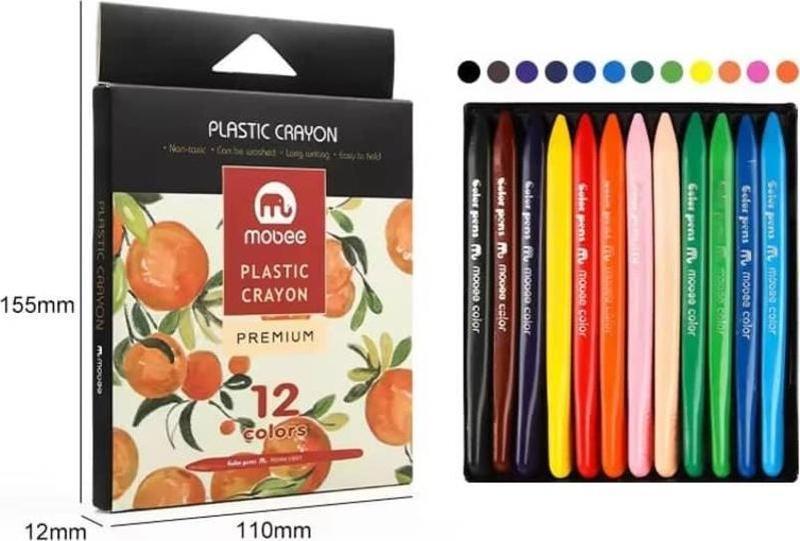 Elleri Kirletmeyen Ergonomik Mum Pastel Boya 12 Renk