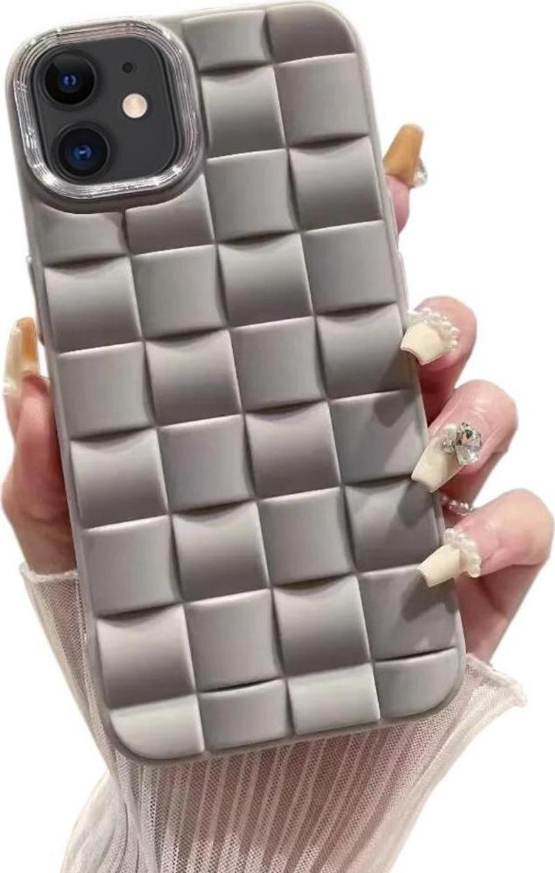 iPhone 11 Kılıf Roof 3D Örgü Desen Silikon Kapak