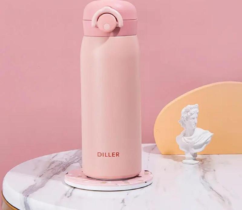 DILLER 480ml Paslanmaz Çelik Termos Kırmızı-Lacivert-Beyaz-Pudra 6saat sıcak/soğuk tutma süresi