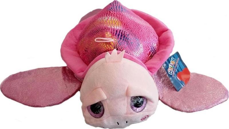 Pembe 35 cm İri Gözlü Pelüş Kaplumbağa Pelus Oyuncak Uyku Arkadaşım