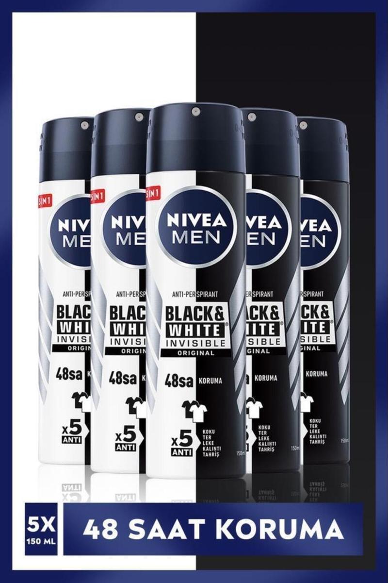 Erkek Sprey Deodorant Black & White Invisible Original 48 Saat Anti-perspirant Koruma 150ml