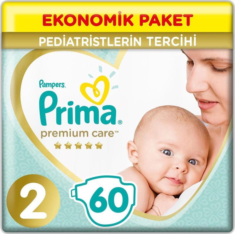Premium Care 2 Beden Bebek Bezi Yenidoğan 60 Adet