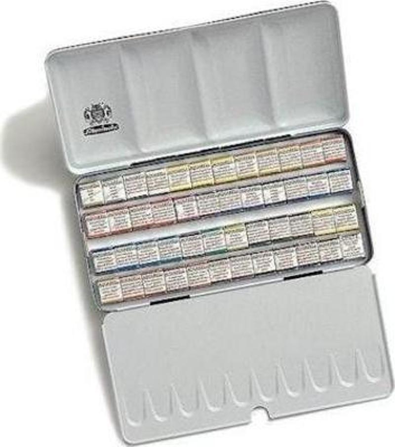 Horadam Aquarell Taş Sulu Boya 1/2 Tablet 48 Renk Metal Set