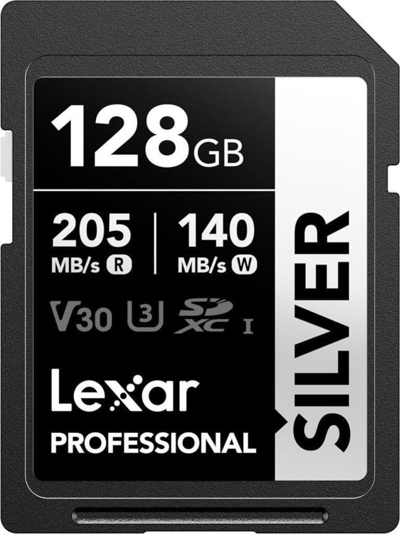 128GB Silver Plus SD UhsI V30 U3 205MB/S Hafıza Kartı