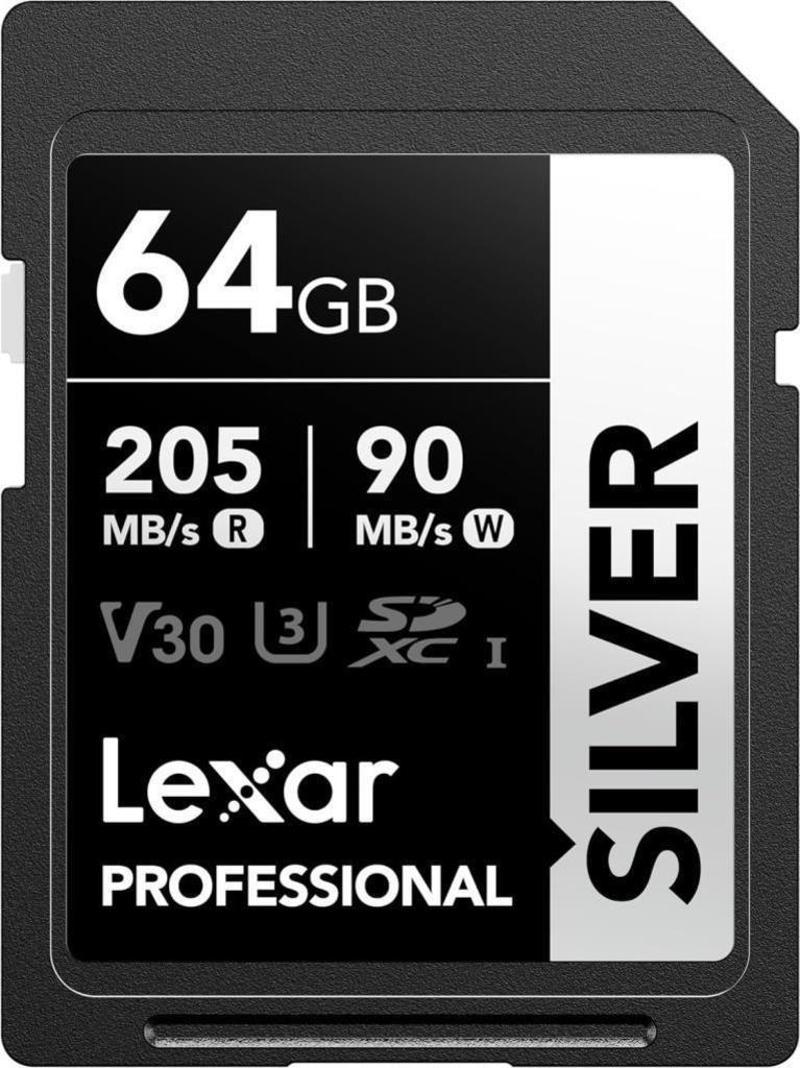 64GB Silver Plus SD UhsI V30 U3 205MB/S Hafıza Kartı