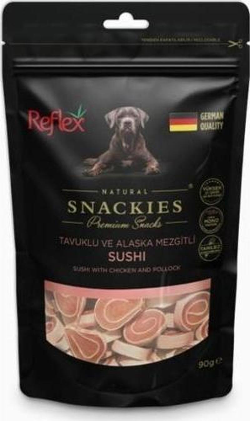 Snackies Tavuklu Alaska Mezgitli Kurutulmuş Et Köpek Ödülü 90gr