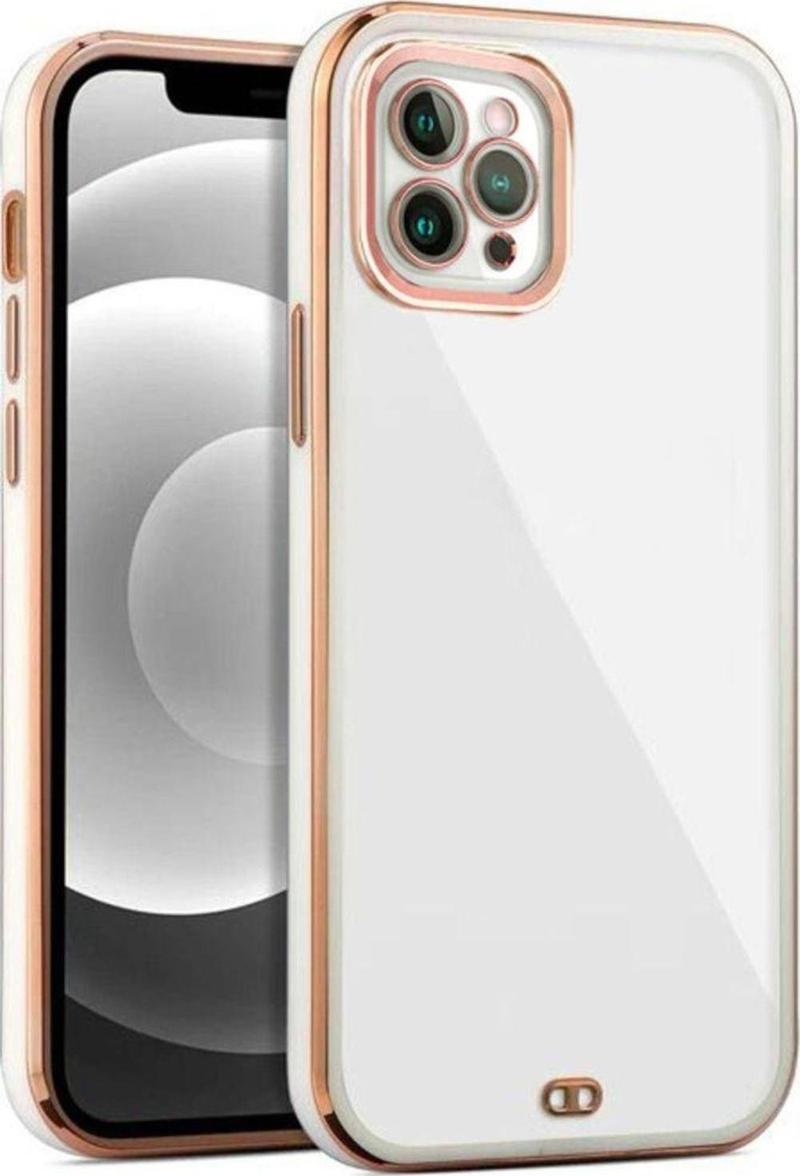 İphone 11 Pro Arka Kapak Kılıf Beyaz Kenarlı Rose