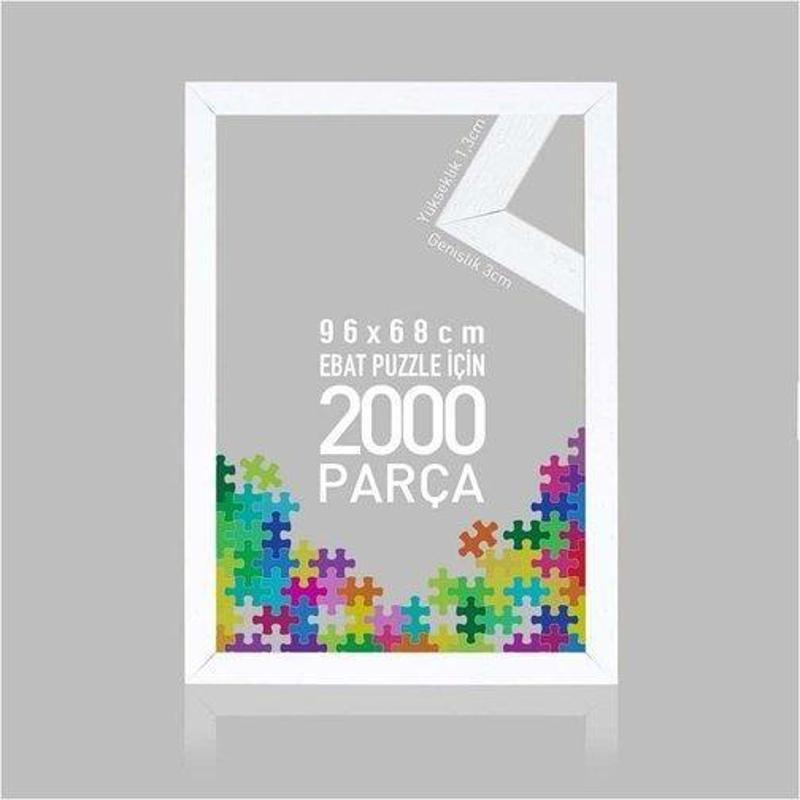 2000 Parça Puzzle İçin Beyaz Çerçeve