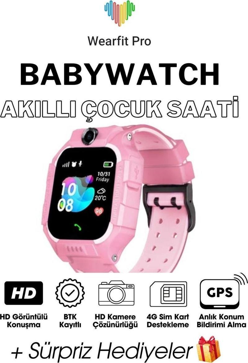 Çocuk Akıllı Kol Saati Smart Watch Tft Ekran Gps Kamera Oyun Hesap Arama Btk Kayıtlı Pembe