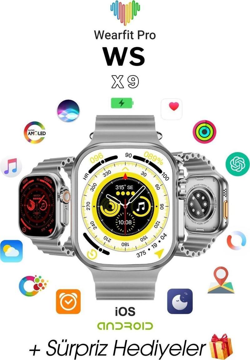 Hello 3 + Akıllı Kol Saati Smart Watch Model:İnç 49 Mm Amoled Ekran (Gri)