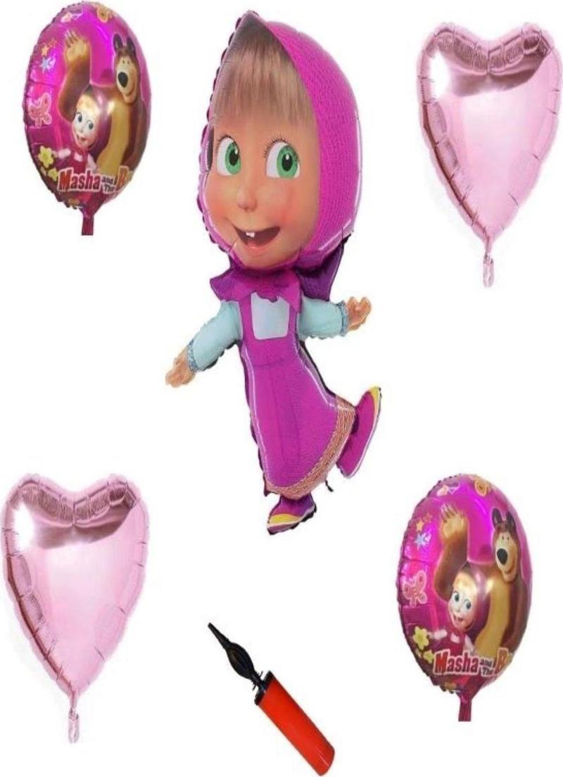 Maşa Ve Koca Ayı - 5 Li Balon Set + Balon Pompası Hediye !! -- Skradapa139