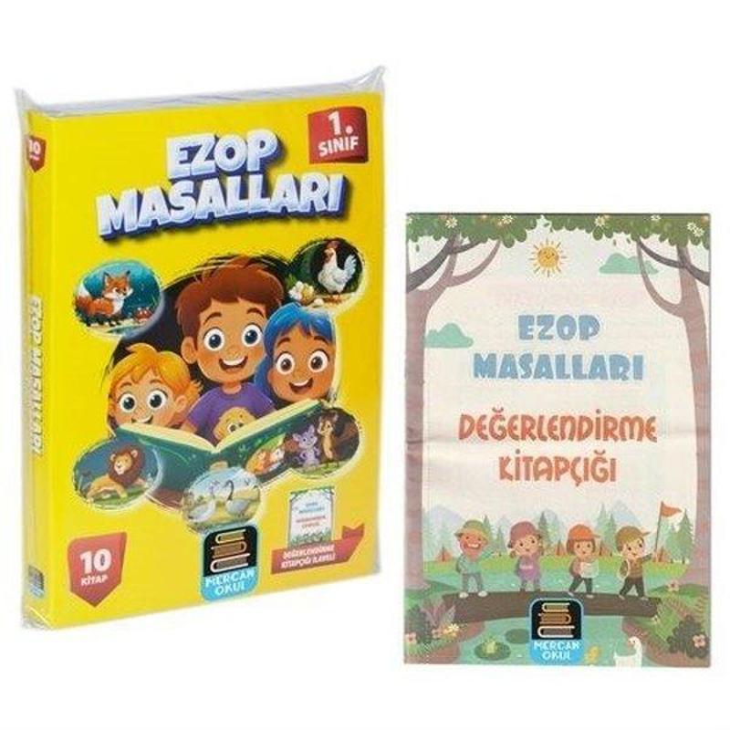 1. Sınıf Okuma Ezop Masalları Seti - 10 Kitap Takım - Değendirme Kitapçığı İlaveli