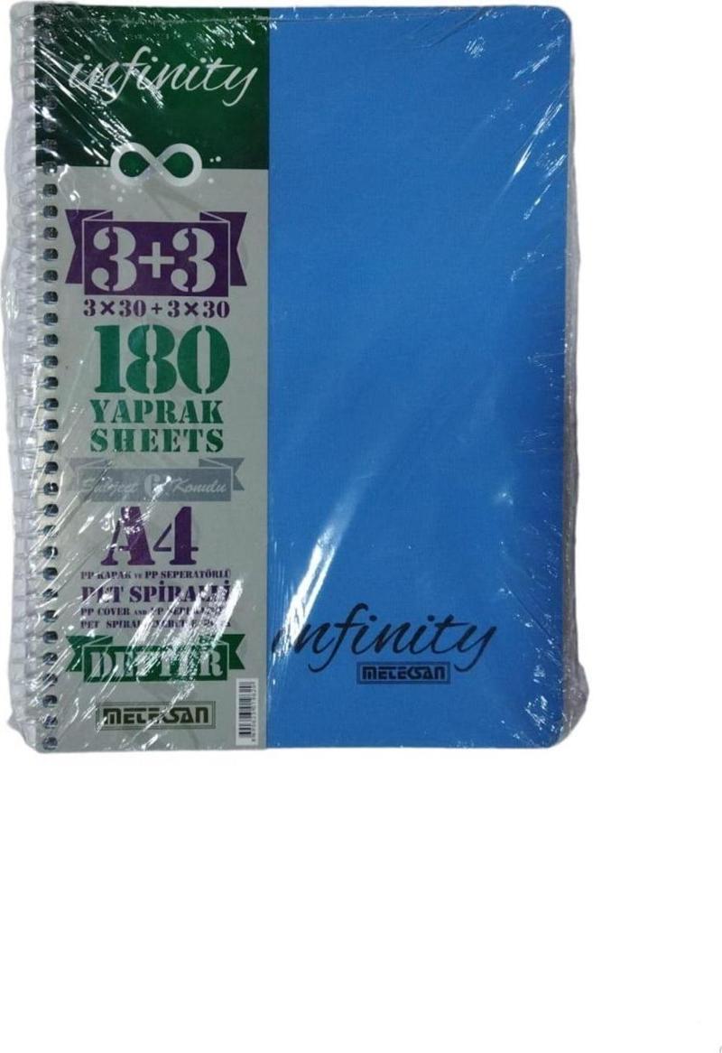 A4 İNFİNİTY SPİRALLİ  PP KAPAK 180 YP 3+3