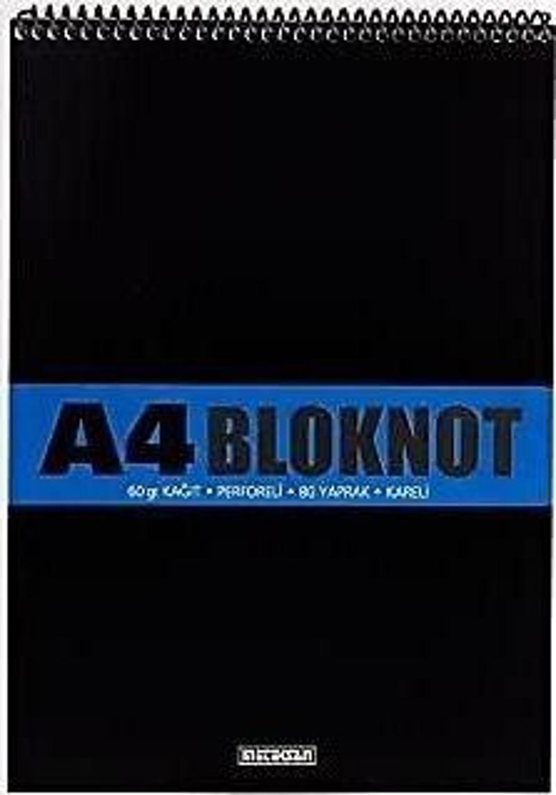 BLOKNOT A4 80 YAPRAK KARELİ SPİRALLİ