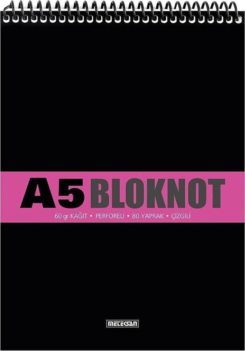 BLOKNOT A5 80 YAPRAK ÇİZGİLİ SPİRALLİ