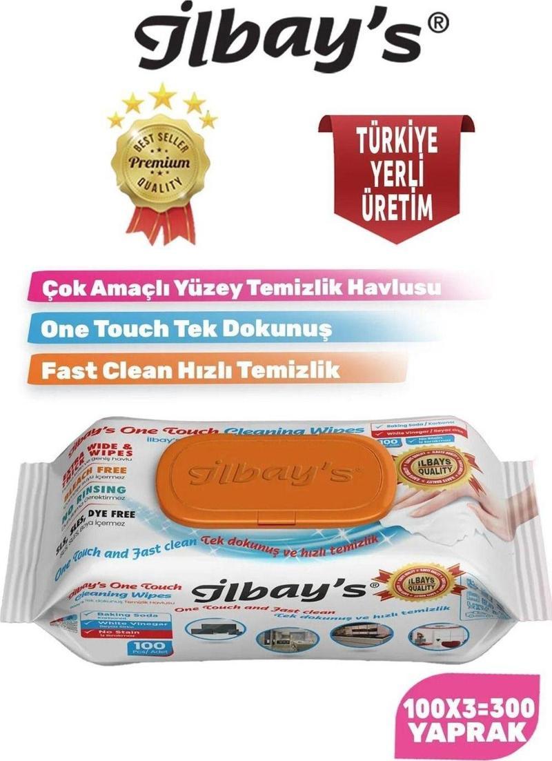 Easy Clean Çok Amaçlı Yüzey Temizlik Islak Havlusu Temizlik  Bezi 100x3=300 Yaprak