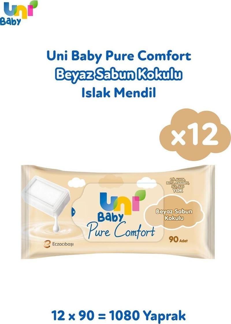 Pure Comfort Beyaz Sabun Kokulu Islak Mendil 12'li 1080 Yaprak