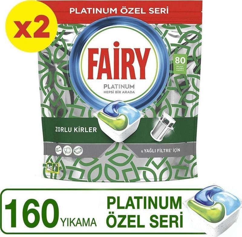 Platinum Yeşil 160'li Bulaşık Makinası Tableti / Kapsülü (80X2)