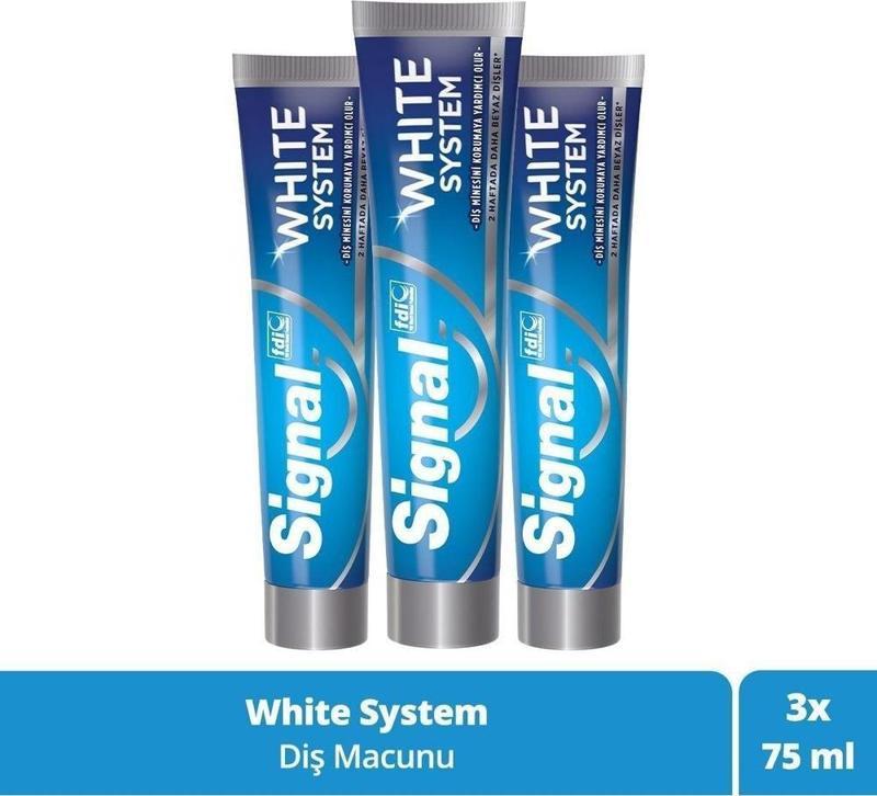 White System Diş Macunu 2 Haftada Daha Beyaz Dişler 75 ml X3 Adet