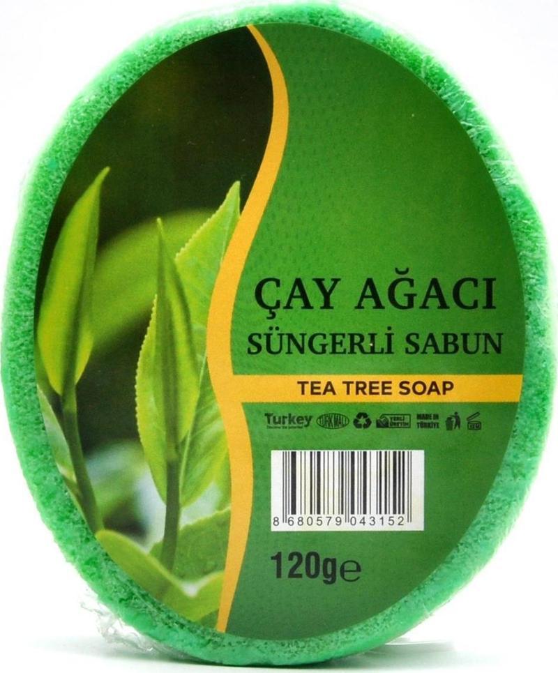 Çay Ağacı Özlü Süngerli Sabun Banyo Duş Sabunu 120 G