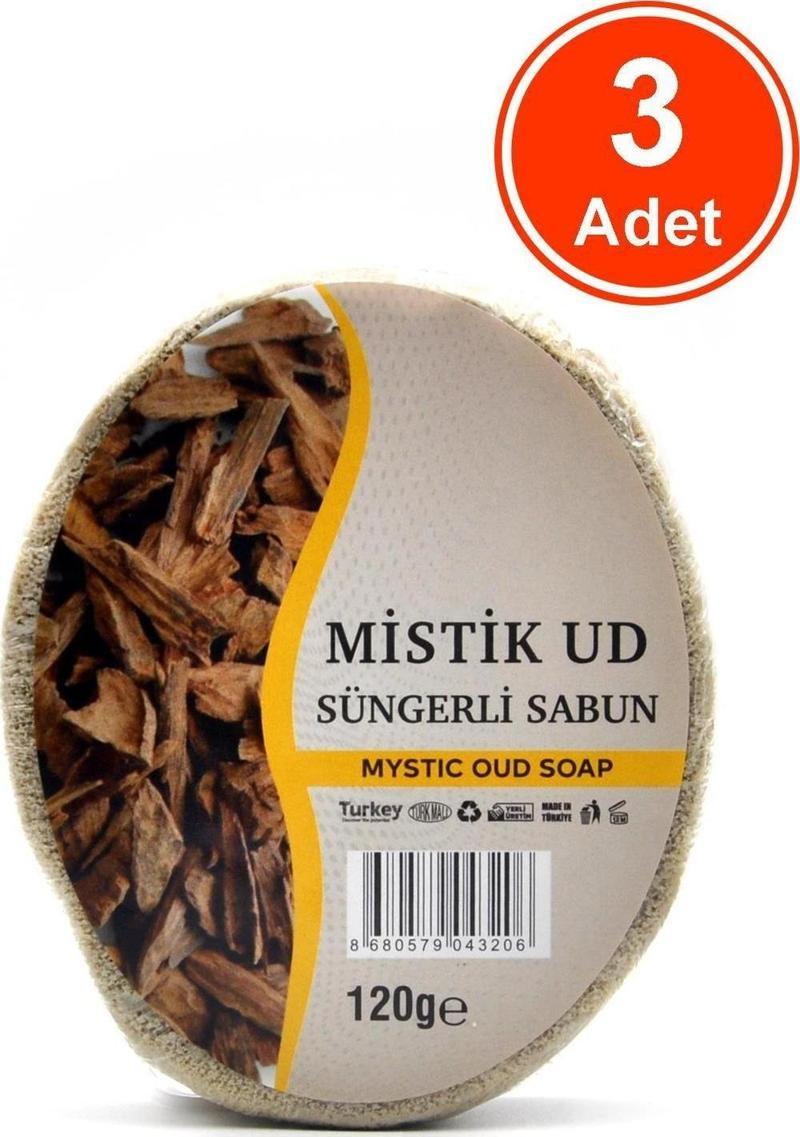Mistik Ud Özlü Süngerli Sabun Banyo Duş Sabunu 120 G x 3 Adet