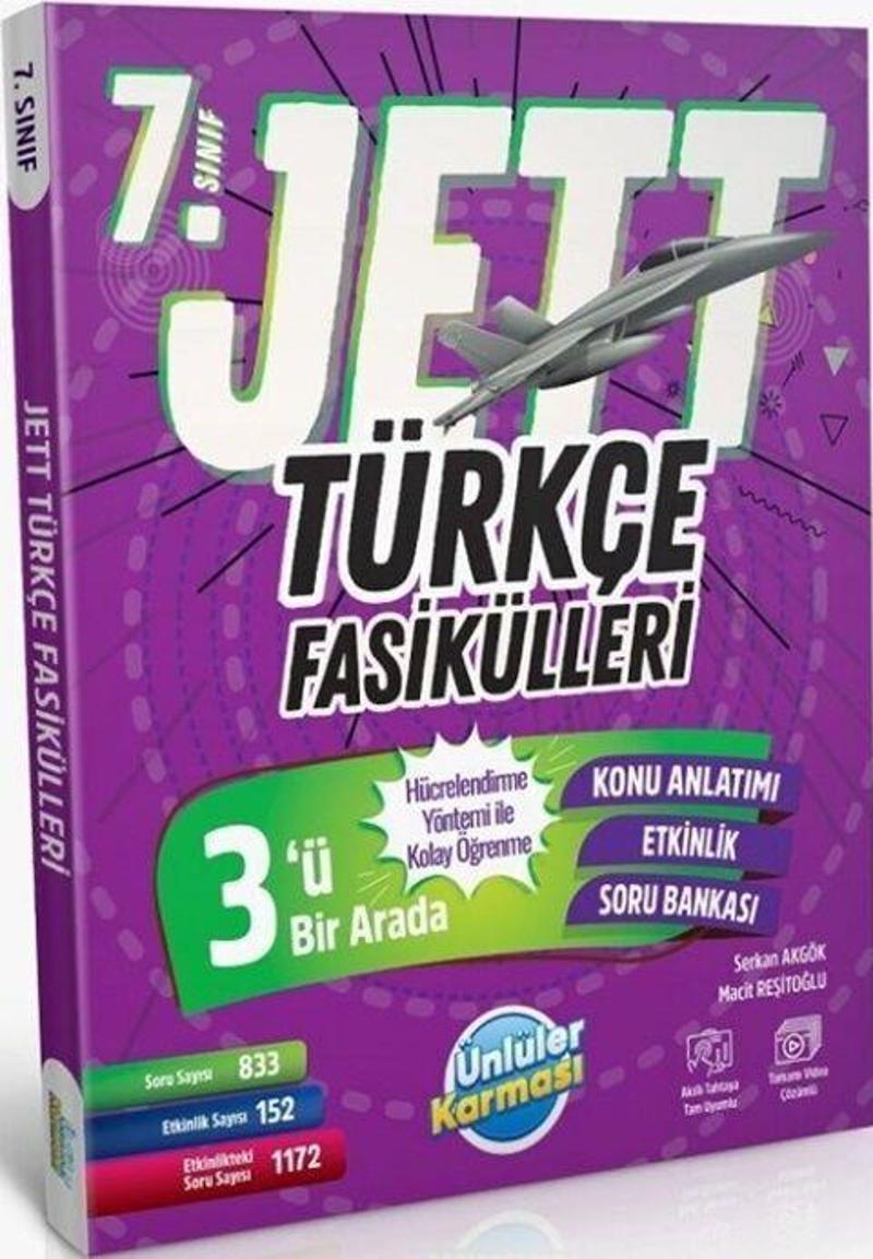 7. Sınıf Türkçe JETT Soru Fasikülleri Ünlüler Yayınları