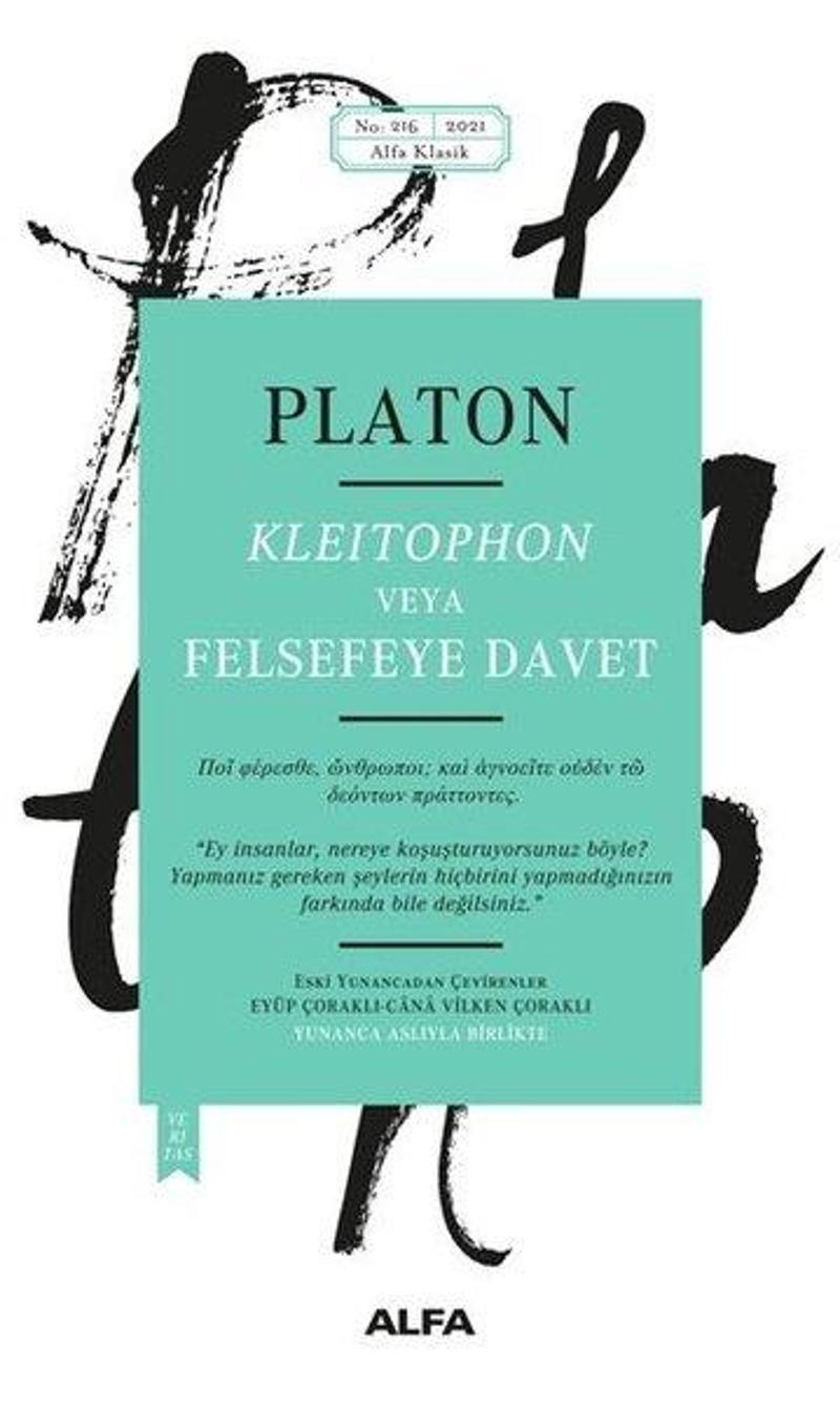 Alfa Yayıncılık Kleitophon veya Felsefeye Davet - Platon
