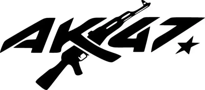 Ak47 Sticker (Oto-Motor-Laptop-Duvar-Dekor) 10 x 4 cm