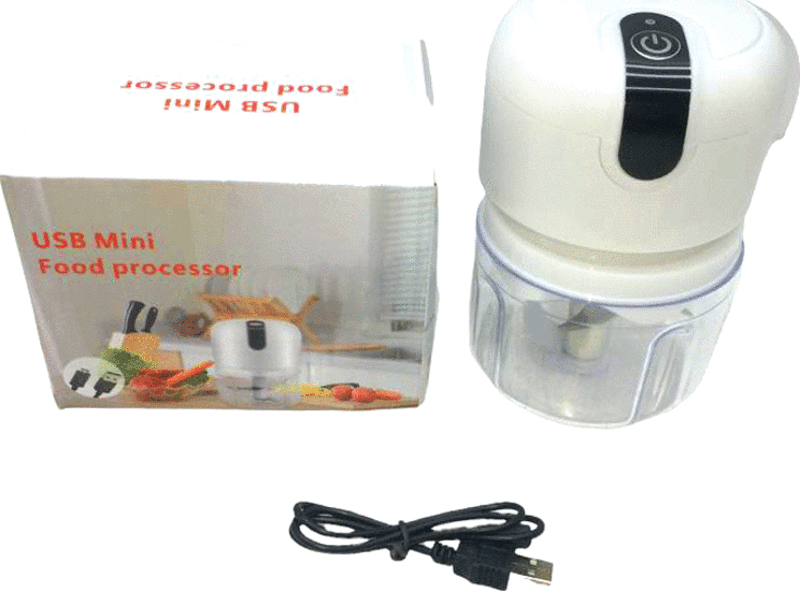 USB MİNİ FOOD PROCESSOR USB ŞARJLI MİNİ 3 BIÇAK BLENDER RONDO DOĞRAYICI 250ML (2818)