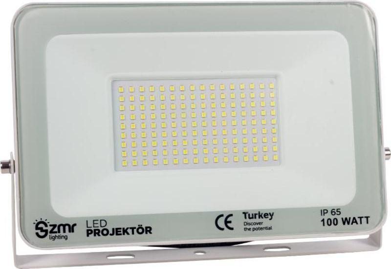 100 WATT - 220 VOLT 6500K IP65 150* IŞIK AÇISI BEYAZ SLİM KASA LED PROJEKTÖR (2818)