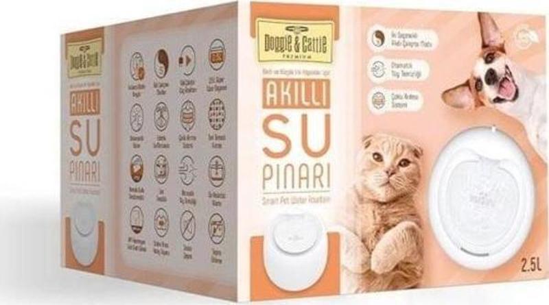 Kedi ve Köpek Akıllı Model Arıtmalı Su Pınarı 1 W 2.5 Lt