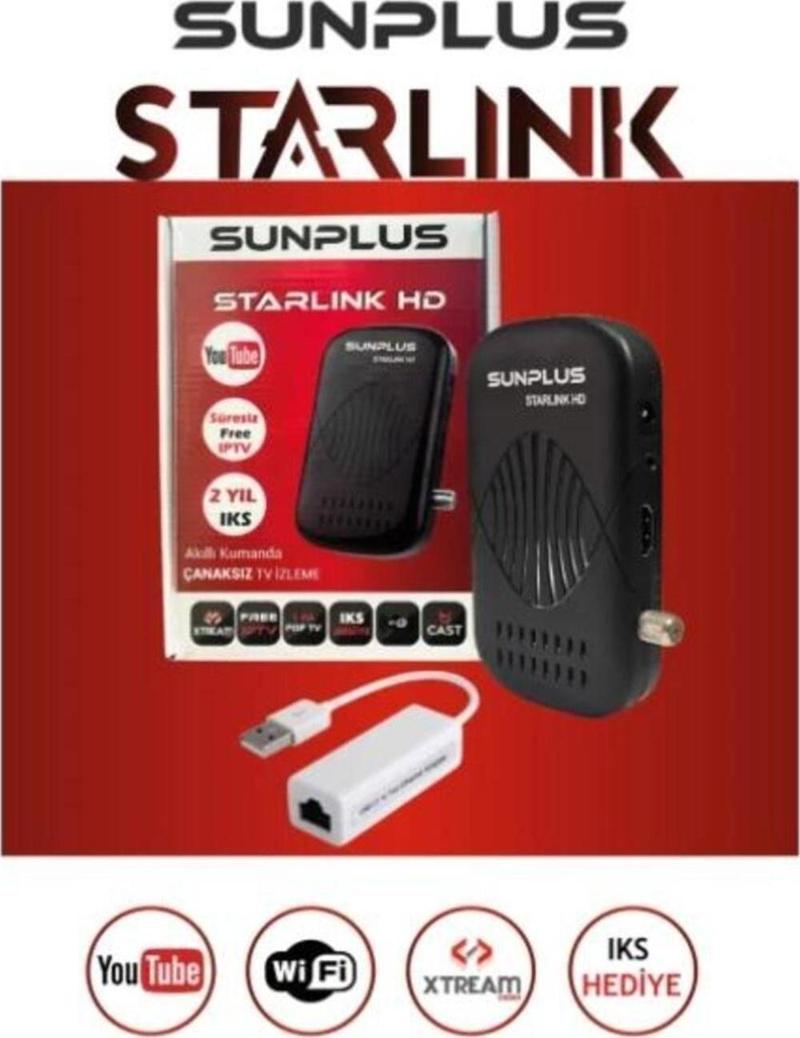 Starlink Turbo Çanaklı-Çanaksız Full Hd Sınırsız Sinema Paketli Uydu Alıcısı Ethernet hediye