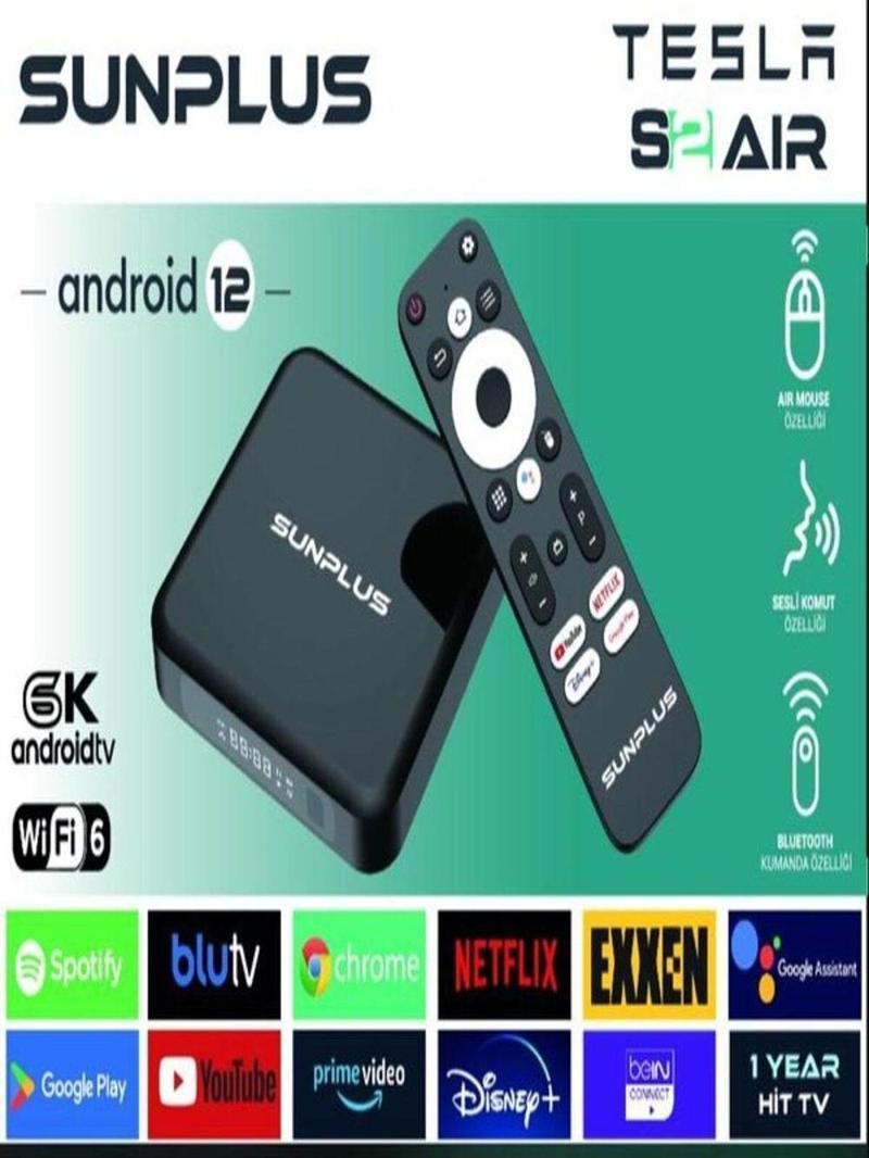 Tesla S2 AIR wifi 6 2gb-ram /32gb Fafıza Android 12 Tv Box