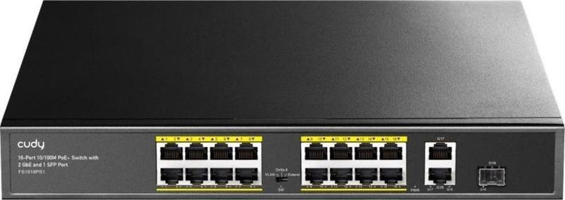 Fs1018Ps1 16 Port 10/100 Yönetilemez +2 Port Gb. 1 Sfp (1Gb) Rack Mount (16 Port Poe+) 200W Swi