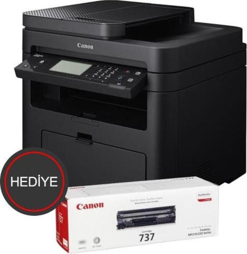 Mf237W Lazer Yazıcı Tarayıcı Fotokopi Fax Wifi Lan + 2 Adet Crg737 Toner Hediye