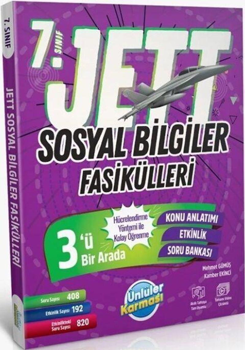 7. Sınıf Sosyal Bilgiler JETT Soru Fasikülleri Ünlüler Yayınları